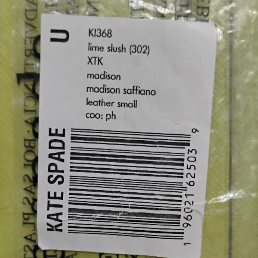 Kate Spade Madison Saffiano Small Slim Card Holder Lime Slush NWT - Picture 7 of 7